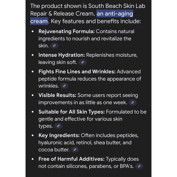 South Beach Skin Lab Repair Release Cream Anti Aging Wrinkles Remover New $59 - Picture 8 of 8